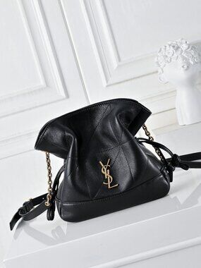 Yves Saint Lauren Quilted Leather Bucket Crossbody Bag with Cassandre Logo